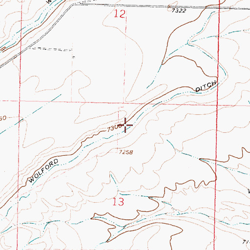 Topographic Map of Wolford Ditch, WY