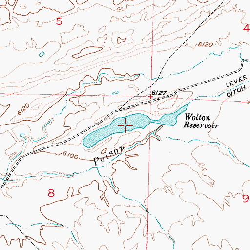 Topographic Map of Wolton Reservoir, WY