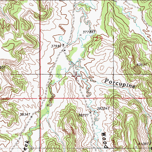 Topographic Map of Wood Canyon, WY