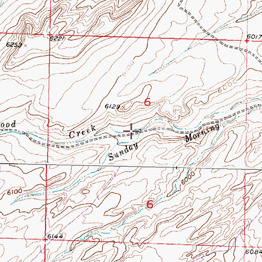 Topographic Map of Wood Creek, WY
