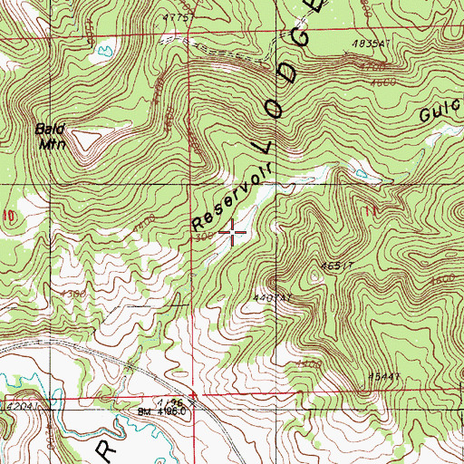 Topographic Map of Wood Reservoir, WY