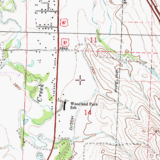 Topographic Map of Woodland Park Elementary School, WY