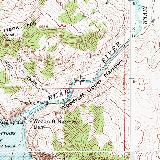 Topographic Map of Woodruff Upper Narrows, WY