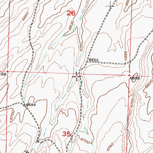 Topographic Map of Woods Gulch, WY