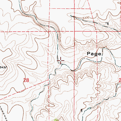 Topographic Map of Woods Ranch Draw, WY
