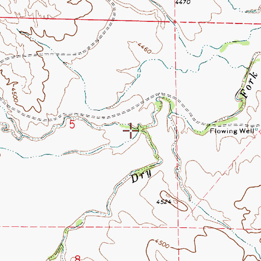 Topographic Map of Woody Creek, WY