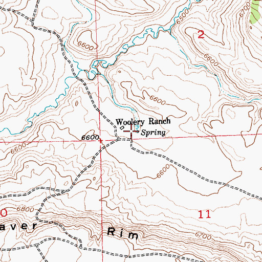 Topographic Map of Woolery Ranch Spring, WY
