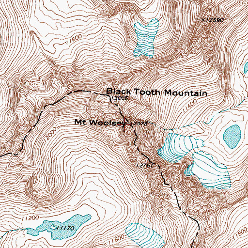 Topographic Map of Mount Woolsey, WY
