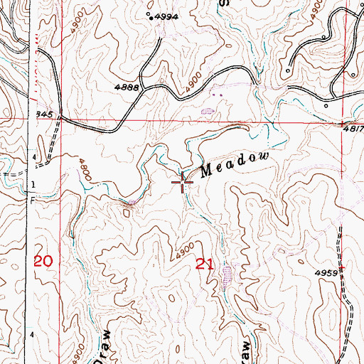 Topographic Map of Wop Draw, WY