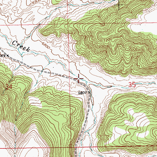 Topographic Map of Worm Creek, WY