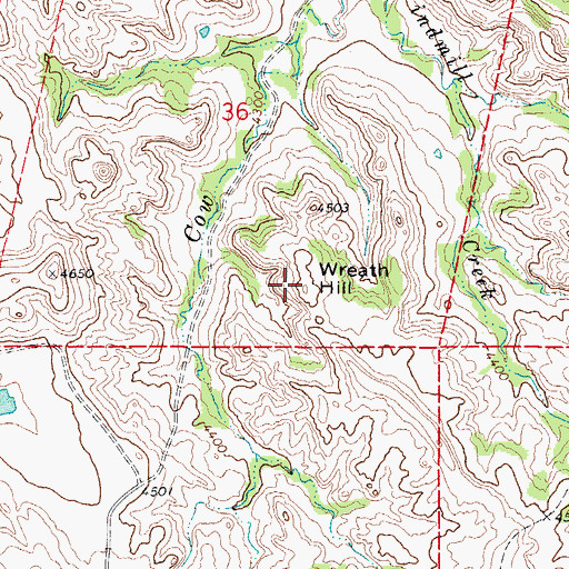 Topographic Map of Wreath Hill, WY