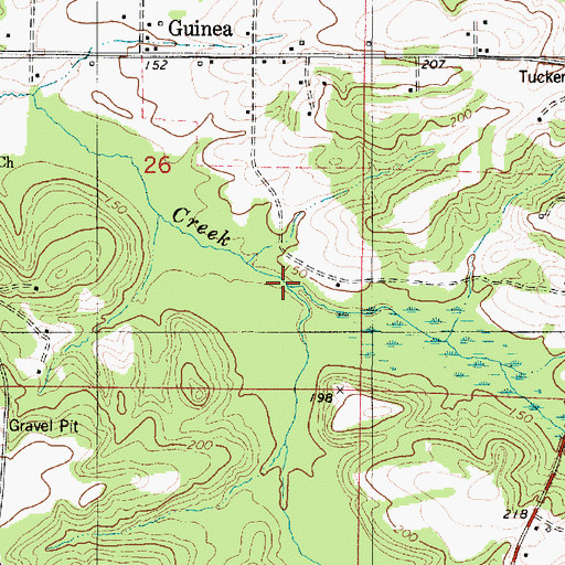 Topographic Map of Gile Creek, AL