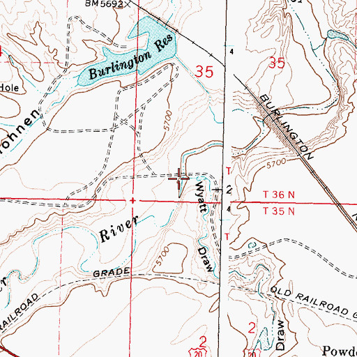 Topographic Map of Wyatt Draw, WY
