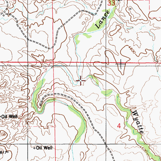Topographic Map of Wyatte Creek, WY