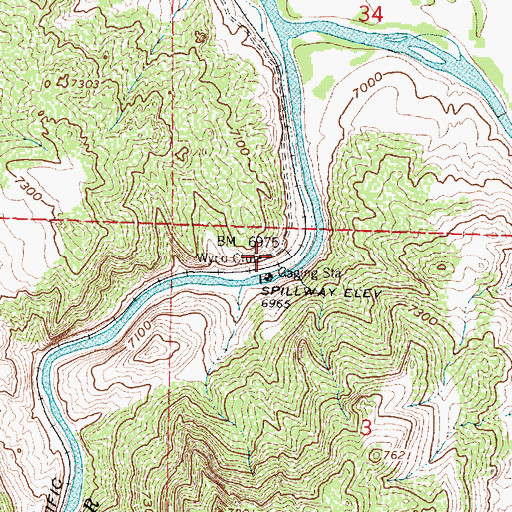 Topographic Map of Wyco Club, WY