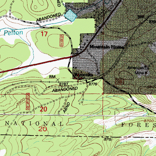 Topographic Map of Wyocolo, WY