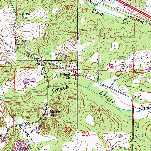 Topographic Map of Gilgal Baptist Church, AL