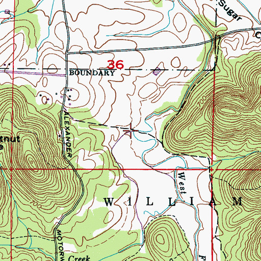 Topographic Map of Gillespie Creek, AL