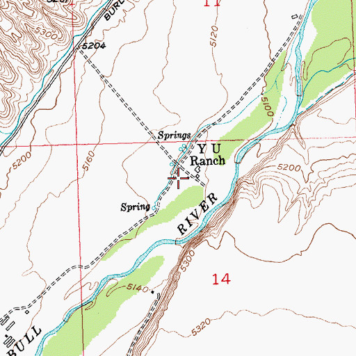 Topographic Map of Y U Ranch, WY