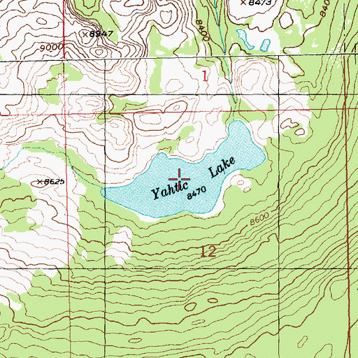 Topographic Map of Yahtic Lake, WY