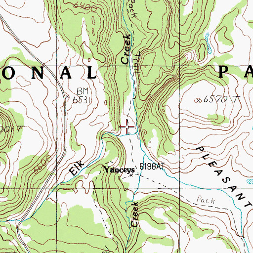 Topographic Map of Yancy Creek, WY