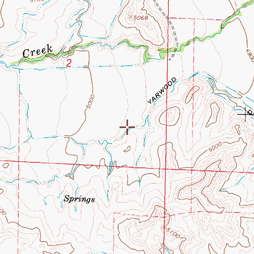 Topographic Map of Yarwood Ditch, WY