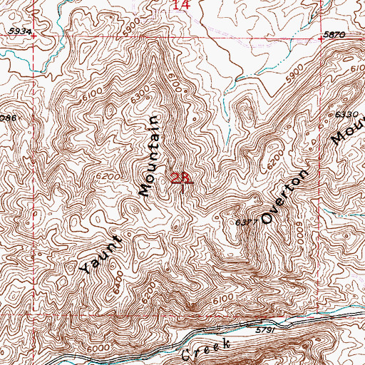 Topographic Map of Yount Mountain, WY