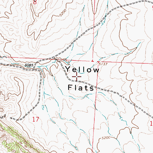 Topographic Map of Yellow Flats, WY