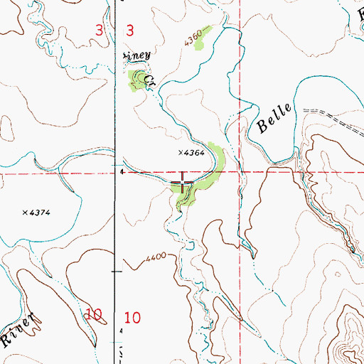 Topographic Map of Yellow Hammer Creek, WY