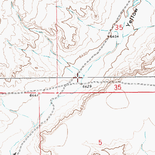 Topographic Map of Yellow Point Fork Sevenmile Gulch, WY