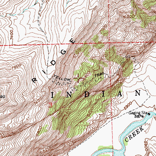 Topographic Map of Yellow Trail, WY