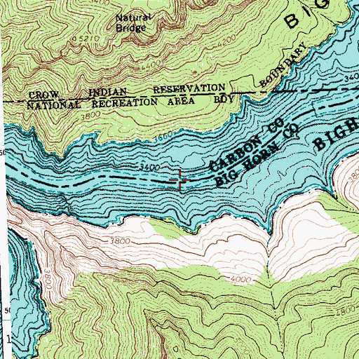 Topographic Map of Bighorn Lake, MT