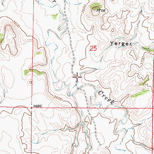 Topographic Map of Yerger Draw, WY