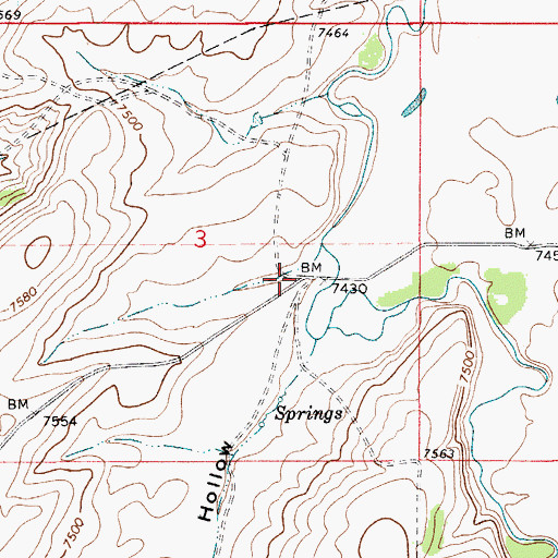 Topographic Map of Young Hollow, WY