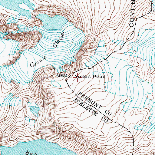 Topographic Map of Yukon Peak, WY