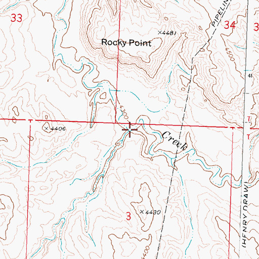 Topographic Map of Zimmerman Draw, WY
