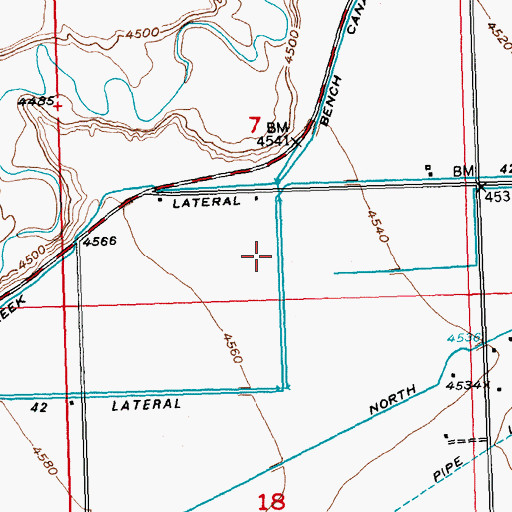 Topographic Map of 42 Lateral, WY
