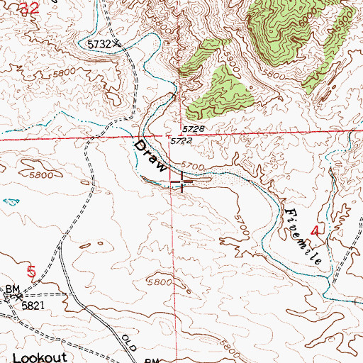 Topographic Map of Teapot Wash, WY