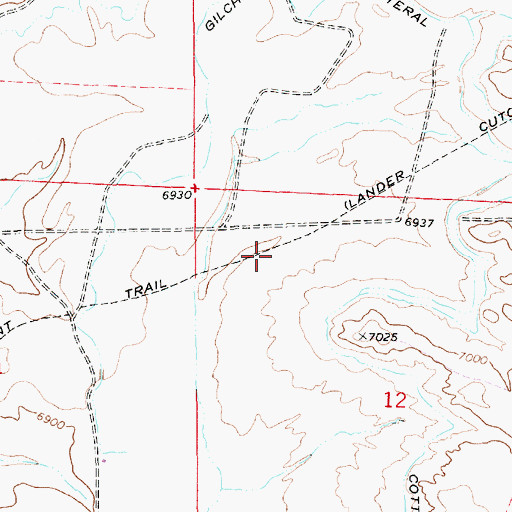 Topographic Map of Emigrant Trail, WY