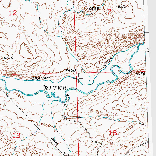 Topographic Map of Graham Ditch, WY