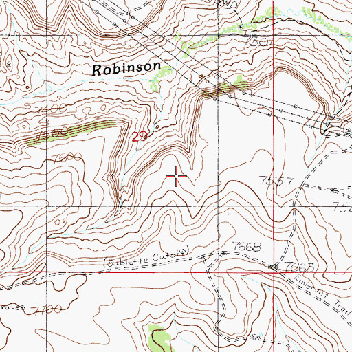 Topographic Map of Hams Fork Plateau, WY