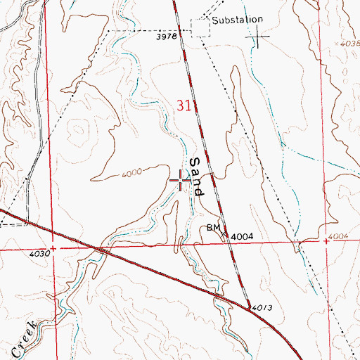Topographic Map of Little Dry Creek, WY