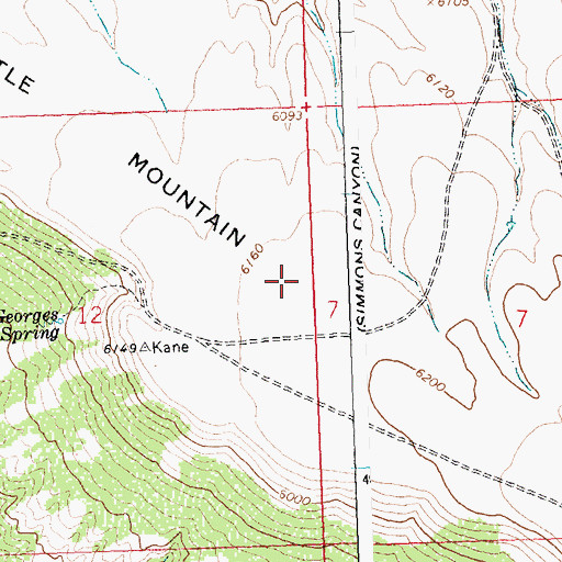 Topographic Map of Little Mountain, WY