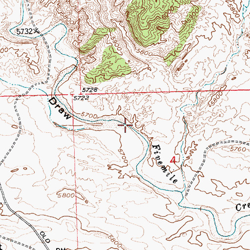 Topographic Map of Maverick Spring Draw, WY