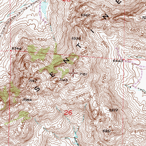 Topographic Map of Sentinel Rocks, WY
