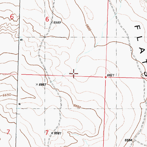 Topographic Map of Separation Flats, WY