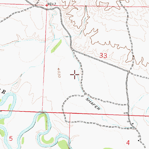 Topographic Map of Shafer Ditch, WY