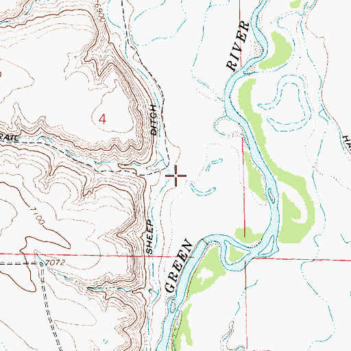 Topographic Map of Sheep Ditch, WY