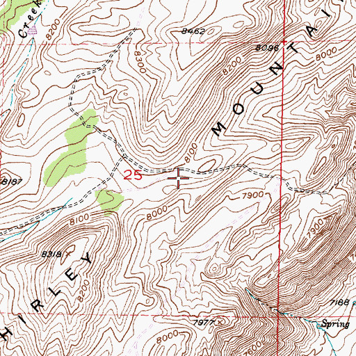 Topographic Map of Shirley Mountains, WY
