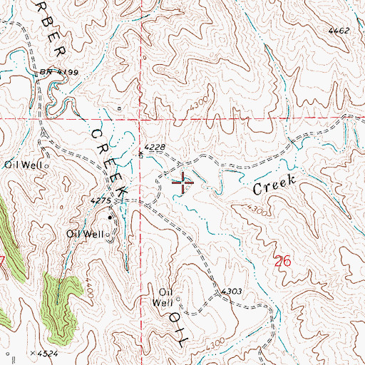 Topographic Map of South Prong Barber Creek, WY